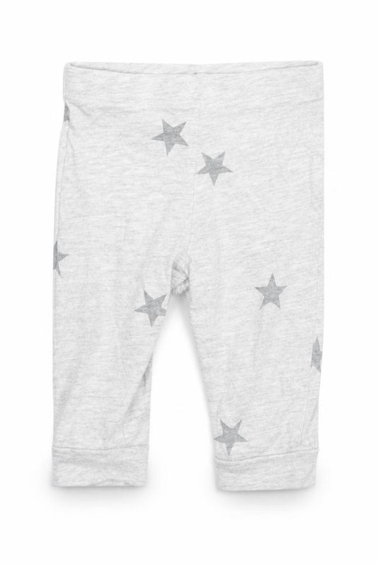 Front view of F&F Baby Grey Geometric Cotton Pyjama Pants, size 3-6, Months