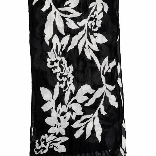 Preworn Womens Black Floral Viscose  Shawl/Wrap