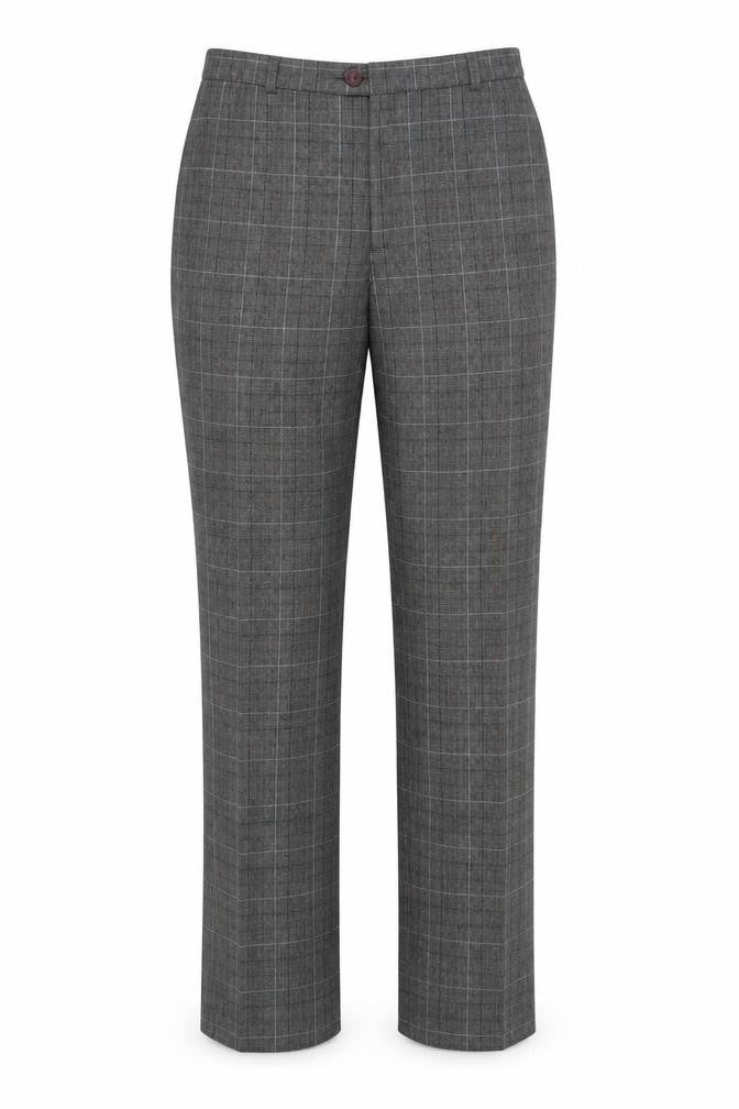 Classic Line Womens Grey Check Polyester Dress Pants Trousers Size 34 in L29 in Regular