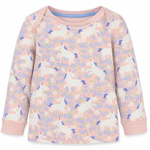 M&S Girls Multicoloured Floral Cotton  Pyjama Top Size 18-24 Months   - Unicorn