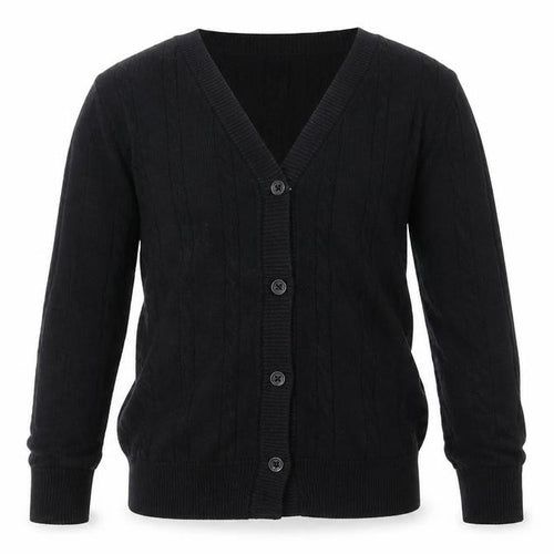 Debenhams Girls Black V-Neck  Cotton Cardigan Jumper Size 5-6 Years