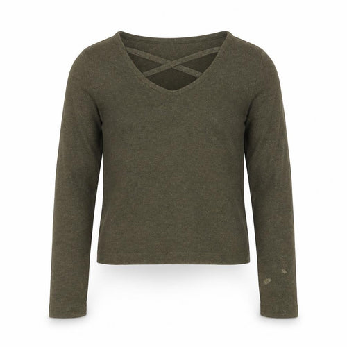 Evie Girls Green Scoop Neck  Cotton Pullover Jumper Size 9-10 Years
