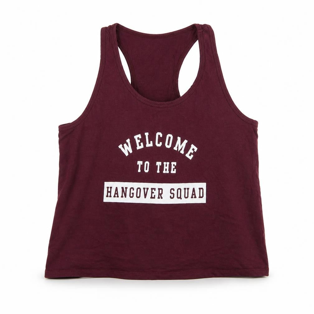 Front view of New Look women’s purple cotton basic tank, size M, round neck