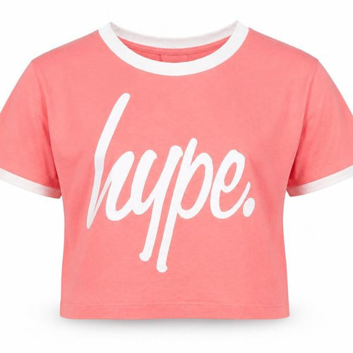 Hype Girls Pink   Cropped T-Shirt Size 9-10 Years Round Neck