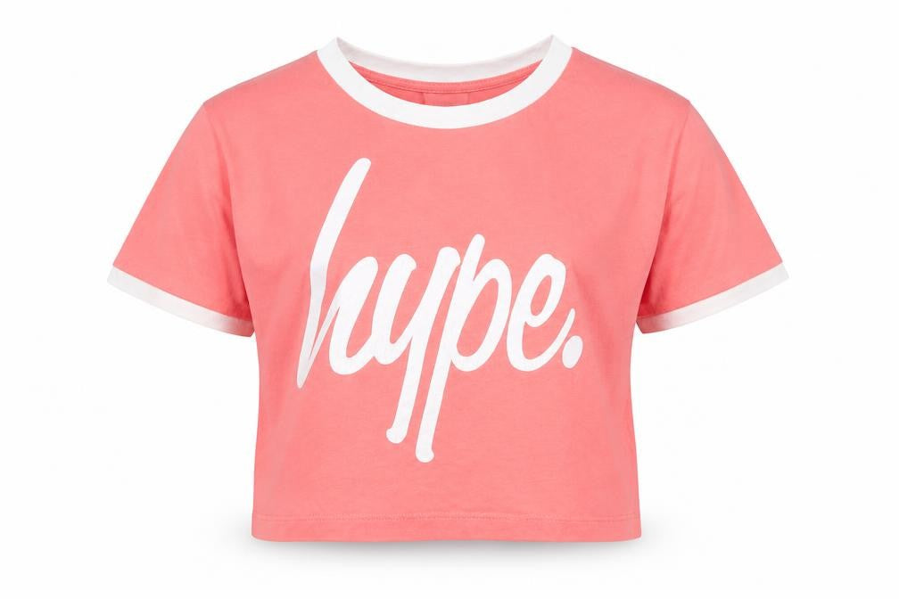 Hype Girls Pink   Cropped T-Shirt Size 9-10 Years Round Neck