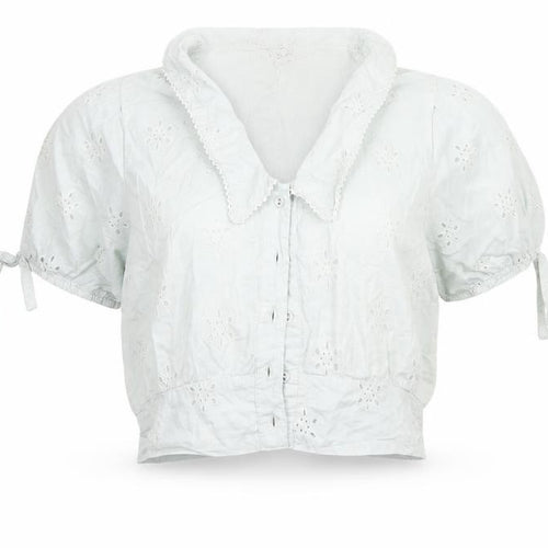 Brave Soul Womens Ivory Collared  Cotton Cardigan Jumper Size M