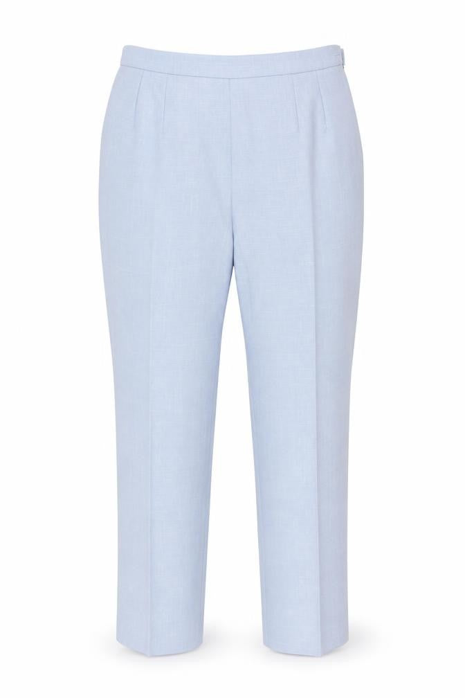 Front view of SEPARATES women’s blue polyester trousers, size UK 16, 26-inch leg regular