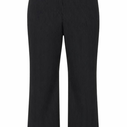 BHS Womens Black Striped Polyester Dress Pants Trousers Size 16 L30 in Regular