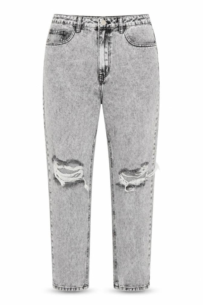 Misspap Womens Black  Cotton Skinny Jeans Size 10 L27 in Regular  - Black Grey Stonewash