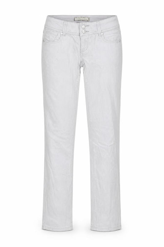 Front view of miss women’s grey cotton skinny jeans, size UK 12, 30-inch leg regular