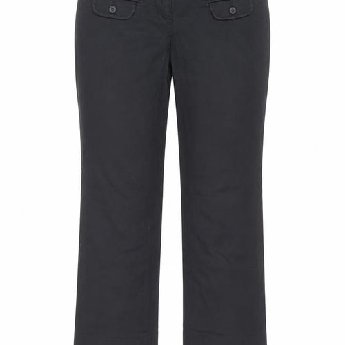 Marks and Spencer Womens Blue  Cotton Trousers  Size 12 L24 in Regular