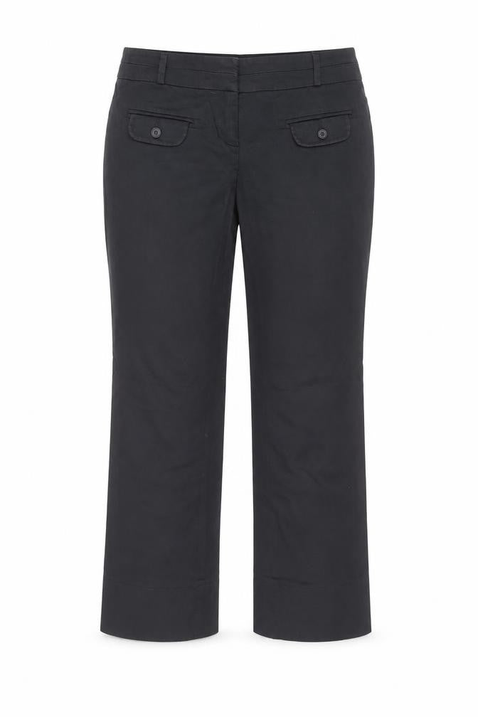 Marks and Spencer Womens Blue  Cotton Trousers  Size 12 L24 in Regular
