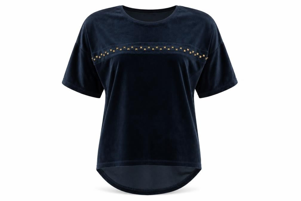 House of Fashion Womens Blue Round Neck  Polyester Pullover Jumper Size M