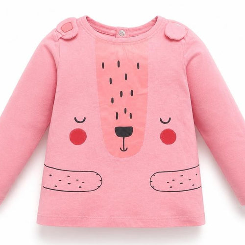 Mothercare Baby Pink  100% Cotton Basic Blouse Size 18-24 Months Round Neck
