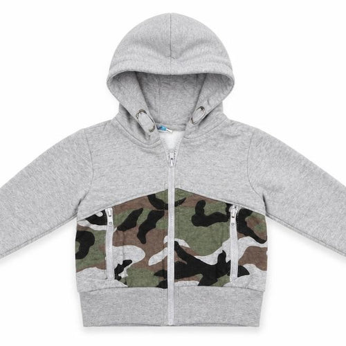 Hullabaloo Boys Grey  Cotton Full Zip Hoodie Size 2-3 Years