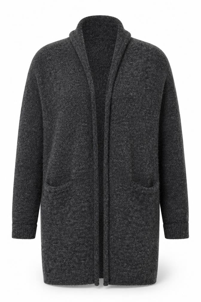 Garance Womens Grey V-Neck  Acrylic Cardigan Jumper Size S