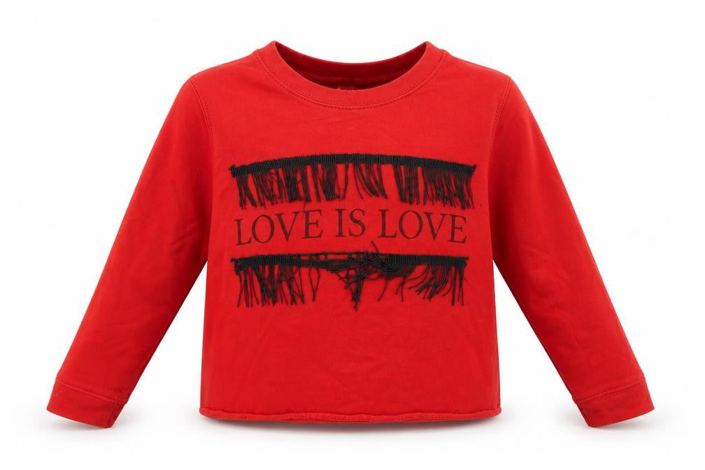 River Island Girls Red Round Neck  Cotton Pullover Jumper Size 7-8 Years