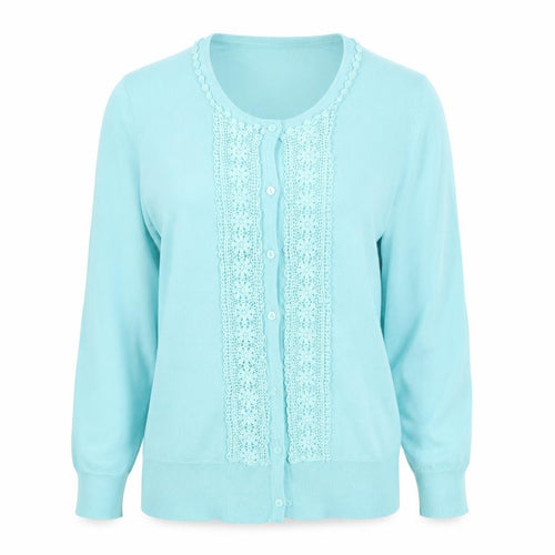 Sky Designs Womens Green Round Neck  Viscose Cardigan Jumper Size M