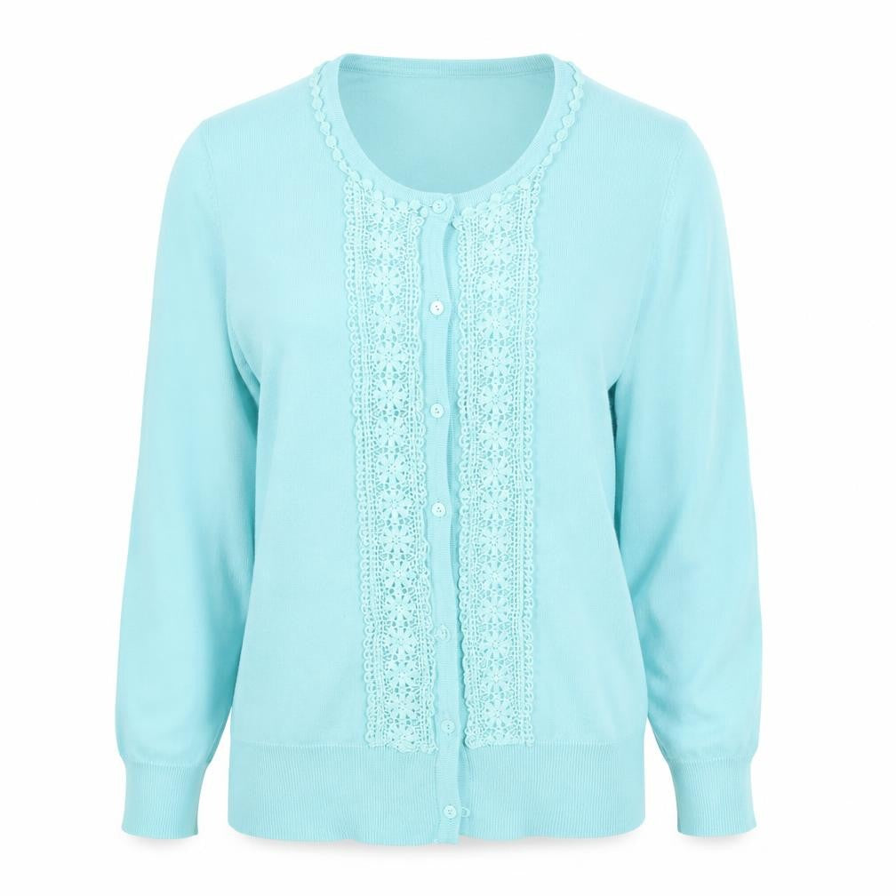 Sky Designs Womens Green Round Neck  Viscose Cardigan Jumper Size M