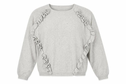 Front view of ASOS women’s grey round neck viscose jumper, size UK 8