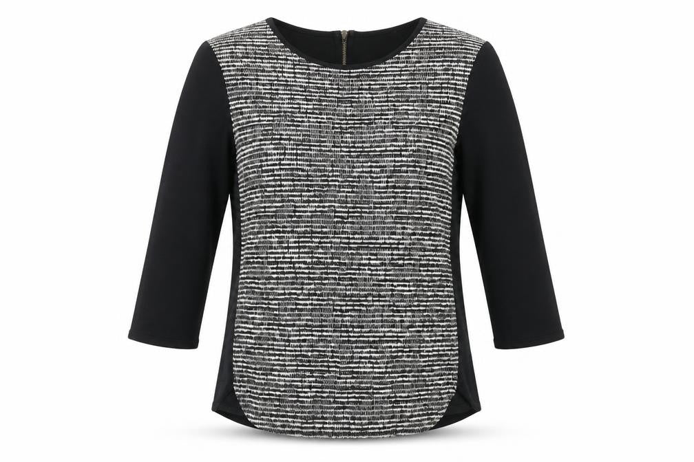 Front view of Marks & Spencer women’s multicoloured viscose basic t-shirt, size UK 10, round neck