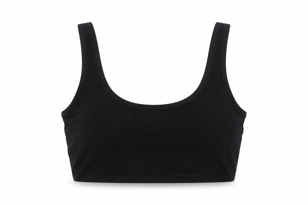 Missguided Womens Black  Viscose Cropped T-Shirt Size 8 Round Neck