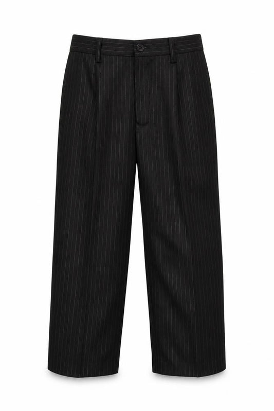 Front view of K. R. Collection boys’ black polyester dress pants trousers, size 9, months regular