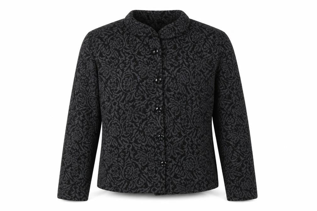 Front view of Roman women’s grey floral jacket, size UK 12