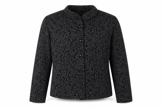 Front view of Roman women’s grey floral jacket, size UK 12