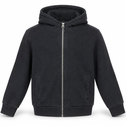 NEXT Boys Black  Cotton Full Zip Hoodie Size 6 Years   - Stag Logo