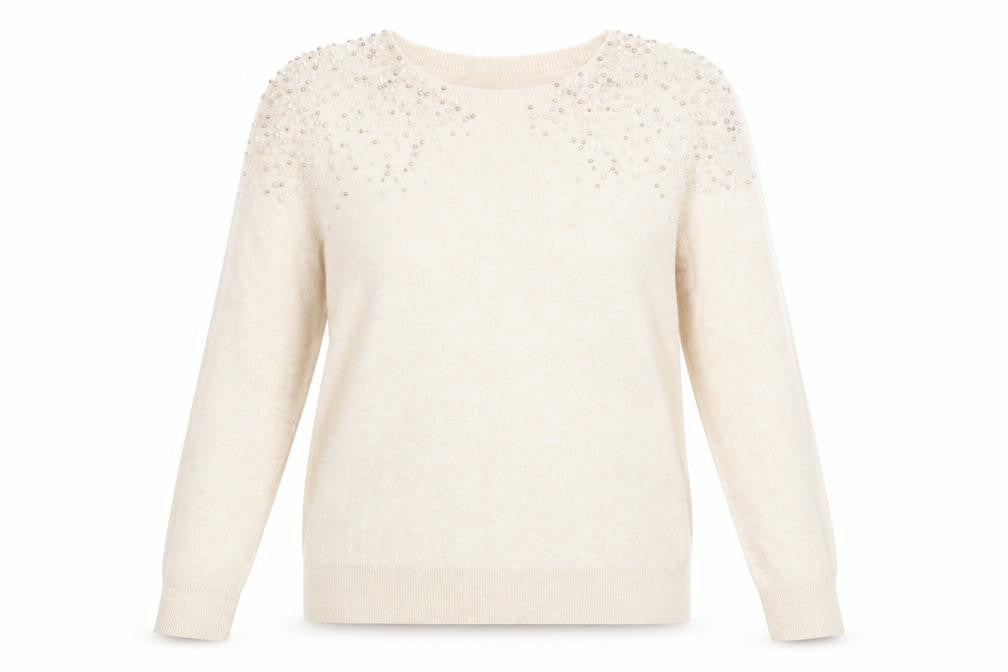 Wallis Womens Orange Round Neck  Viscose Pullover Jumper Size S   - Pale Peach Detailed shoulders