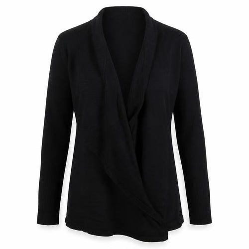 M&Co Womens Black V-Neck  Viscose Cardigan Jumper Size M