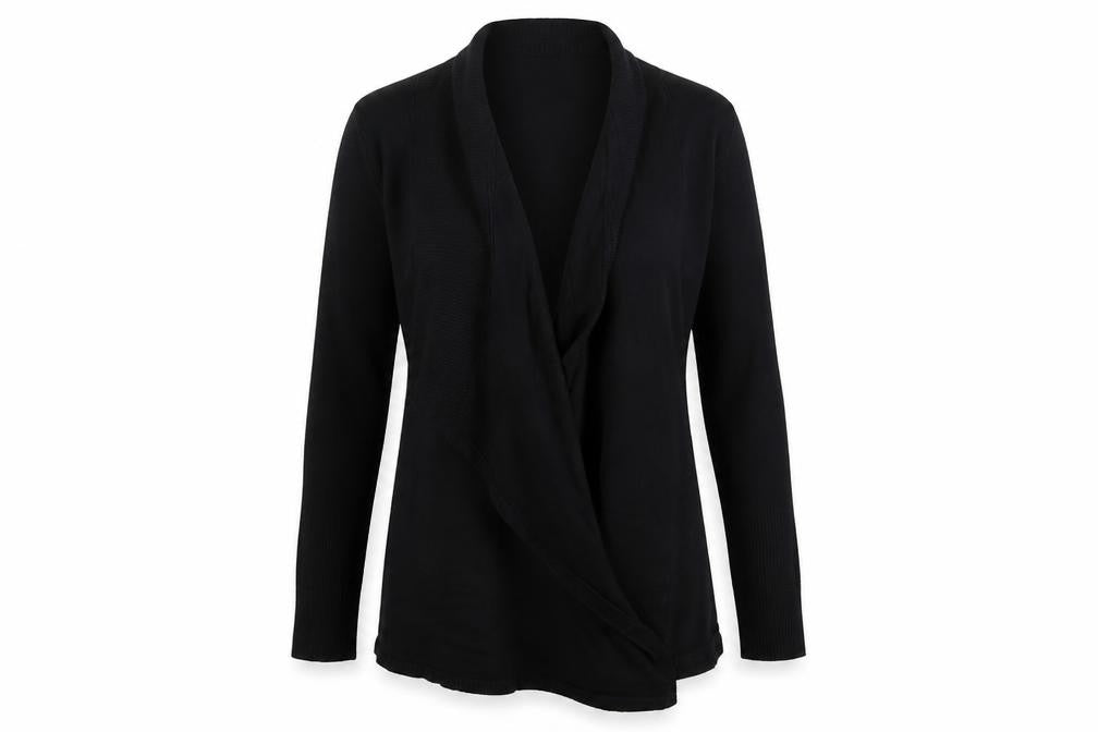 M&Co Womens Black V-Neck  Viscose Cardigan Jumper Size M