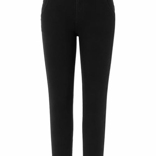 hlkodo Womens Black  Cotton Trousers  Size M L23 in Regular