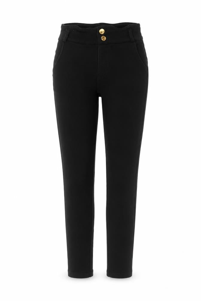 hlkodo Womens Black  Cotton Trousers  Size M L23 in Regular