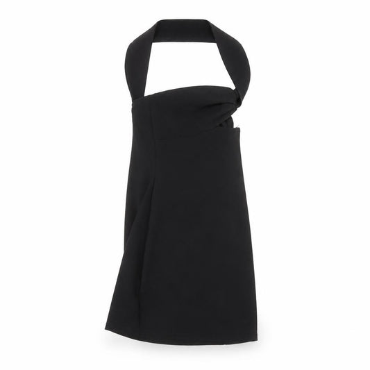 Front view of PRETTYLITTLETHING women’s black polyester basic blouse, size UK 4, off the shoulder