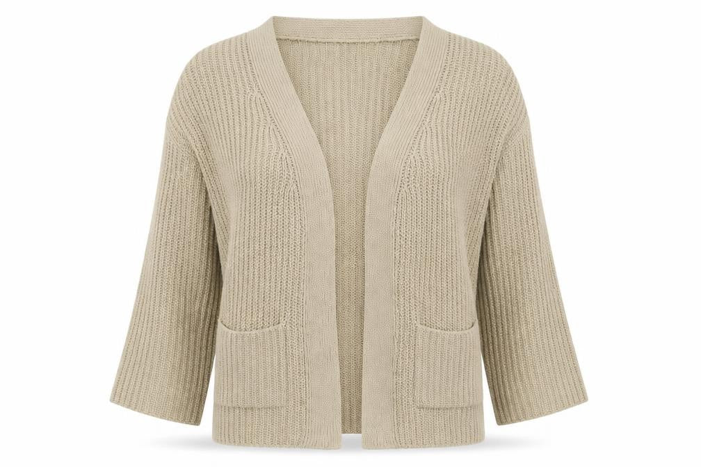 ASOS Womens Beige V-Neck  Acrylic Cardigan Jumper Size S