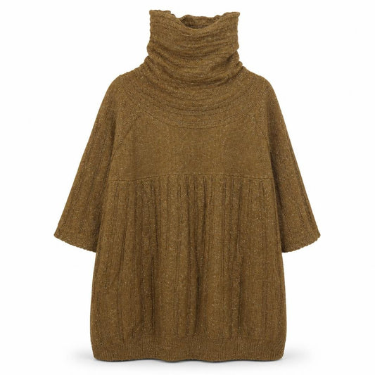 Front view of Topshop women’s multicoloured roll neck acrylic jumper, size UK 12
