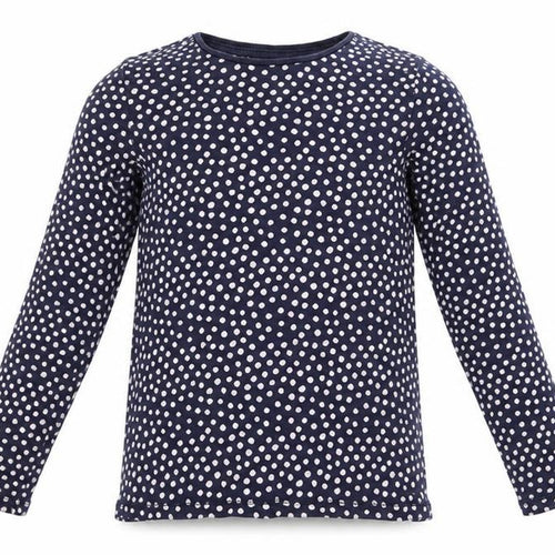 TU Girls Blue Polka Dot Cotton Tunic Casual Size 7 Years Round Neck  - White Polka Dots