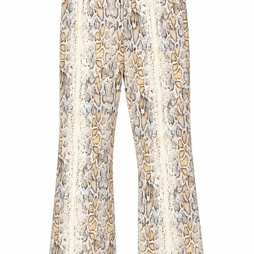 Weekday Womens Beige Animal Print Polyester Trousers  Size 10 L32 in Regular