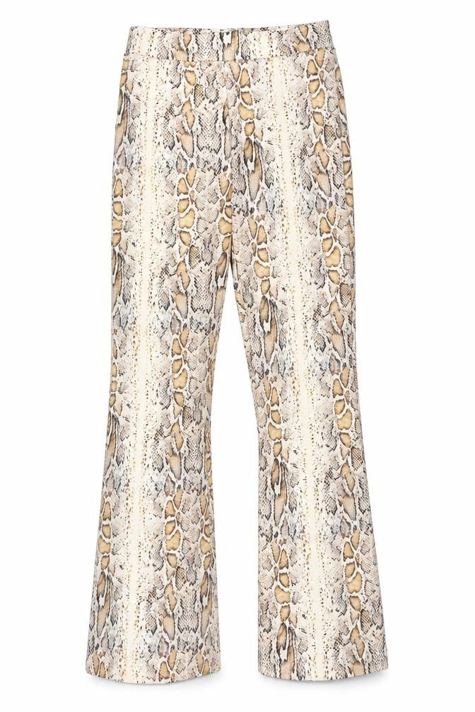 Weekday Womens Beige Animal Print Polyester Trousers  Size 10 L32 in Regular