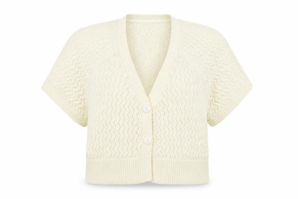 Front view of Bonmarché women’s white jacket coatigan, size L