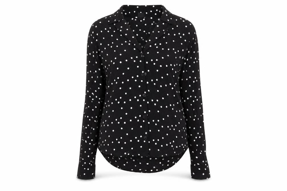 monkl Womens Black Collared Polka Dot Viscose Cardigan Jumper Size XS