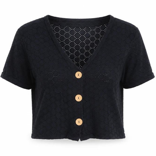 ASOS Womens Black V-Neck  Cotton Cardigan Jumper Size 8