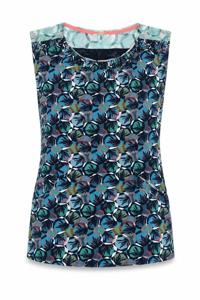 Preworn Womens Blue Floral Cotton Pencil Dress  Size 10  Round Neck