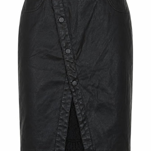 Noisy may Womens Black  Polyurethane Straight & Pencil Skirt Size M