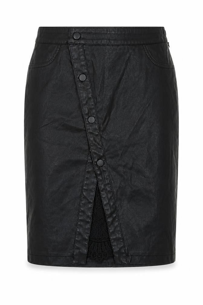 Noisy may Womens Black  Polyurethane Straight & Pencil Skirt Size M