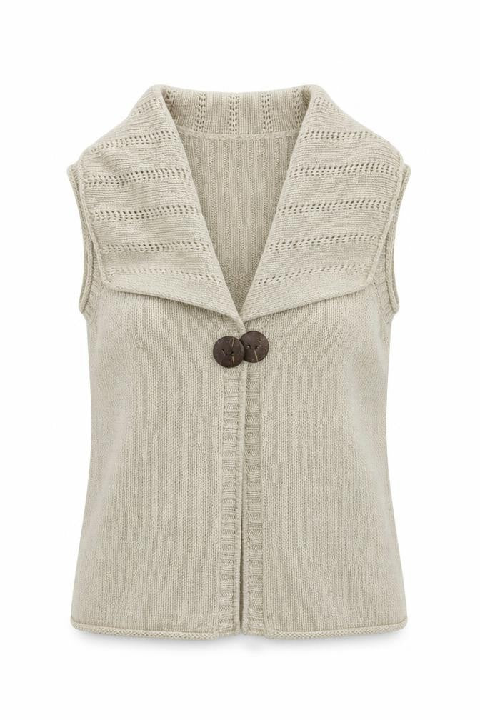 David Emanuel Womens Beige V-Neck  Acrylic Cardigan Jumper Size 12
