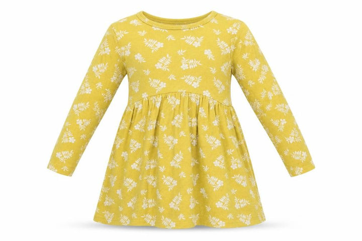 John Lewis Girls Orange Floral Viscose A-Line  Size 3 Years  Round Neck