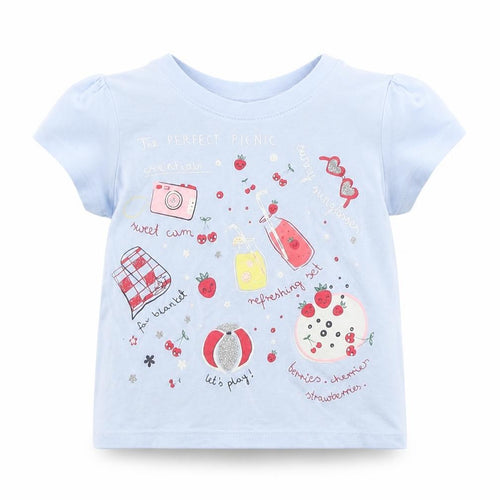 Preworn Baby Blue  Cotton Basic T-Shirt Size 9-12 Months Round Neck